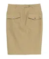 Tom Ford Stretch Cotton Twill Midi Skirt In Nude