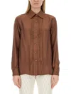 Tom Ford Twill Shirt In Brown