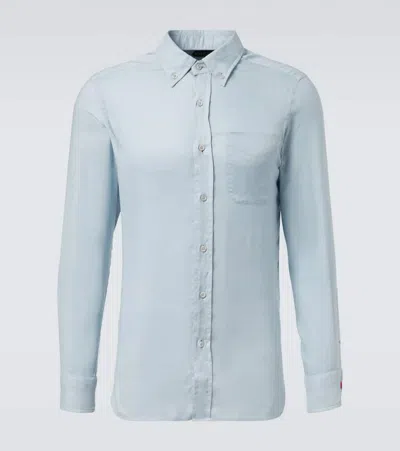 Tom Ford Twill Shirt In Blue