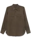 Tom Ford Twill Shirt In Brown