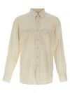Tom Ford Fluid Light Twill Military Shirt In White