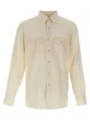Tom Ford Fluid Light Twill Military Shirt In Neutral