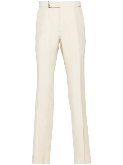 Tom Ford Twill Tailored Trousers In Neutrals
