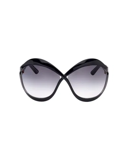 Tom Ford Twist-frame Oversized Sunglasses In Gray