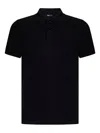 Tom Ford Black Short-sleeves Polo In Cotton Piquet Jersey Man