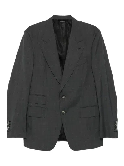 Tom Ford Two-button Single Breast Suit In Gray