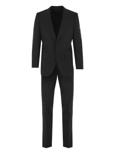 Tom Ford Two-button Wool Suit In Blue