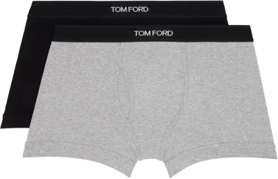 Tom Ford Set Of 2 Logo-waistband Cotton Boxer Briefs Clothing In Multi