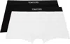 Tom Ford Two-pack Black & White Cotton Boxer Briefs In Black / White