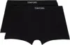 Tom Ford Two-pack Black Cotton Boxer Briefs In Black