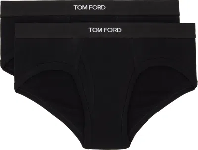TOM FORD TWO-PACK BLACK COTTON BRIEFS