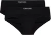 Tom Ford Two-pack Black Cotton Briefs In Black
