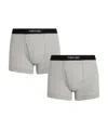 Tom Ford Set Of 2 Logo-waistband Cotton Boxer Briefs Clothing In Gray
