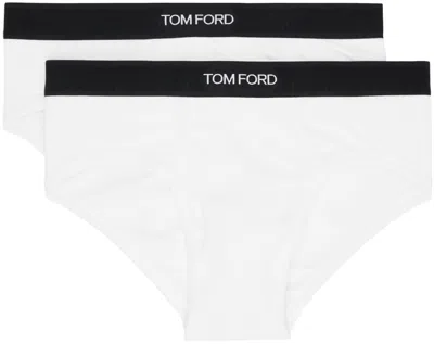 Tom Ford Two-pack Stretch Cotton And Modal-blend Briefs In White