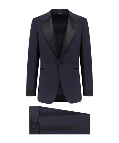 Tom Ford Two-piece Single-breasted Suit In Black