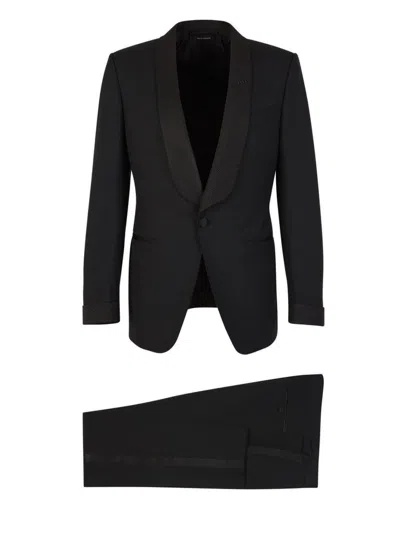 Tom Ford Two Piece Tuxedo Tailored Suit In Black