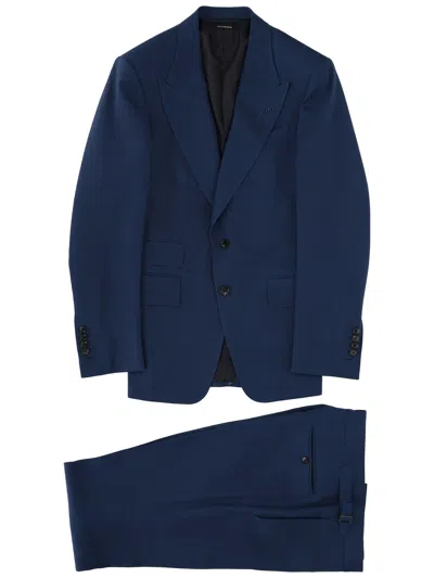 Tom Ford Single-breasted Two-piece Suit In Blue