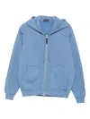 Tom Ford Two-way Zip Up Hood Sweatshirt In Blue