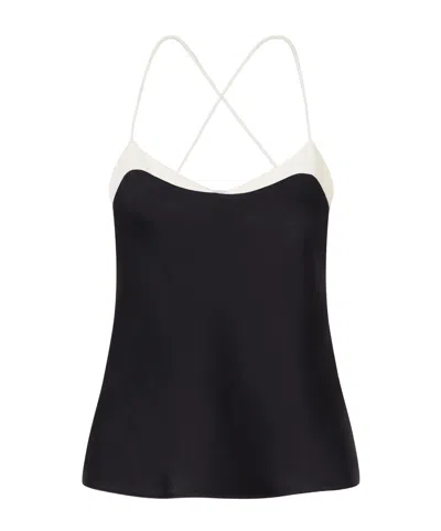 Tom Ford Two-tone Satin Camisole In Black