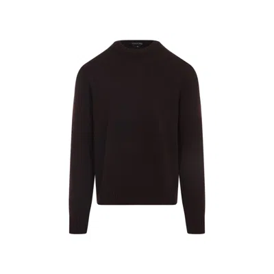 Tom Ford Cashmere Knit Sweater With Classic Crew Neckline In Black