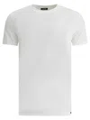 Tom Ford White Crewneck T-shirt With Tf Embroidery In Lyocell And Cotton Blend Man