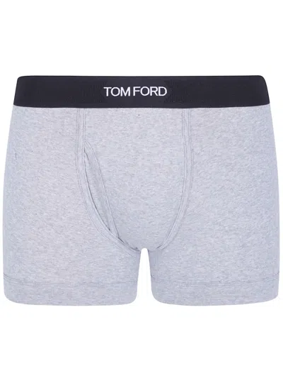 Tom Ford Underwear Boxer Brief Cotton Stretch Jersey In Gray