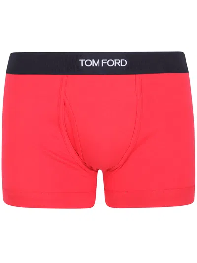Tom Ford Underwear Boxer Brief Cotton Stretch Jersey In Red