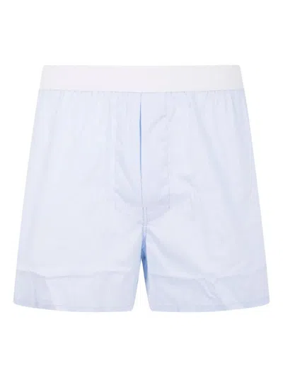 Tom Ford Underwear Boxer Stripped Popeline Stretch In Blue