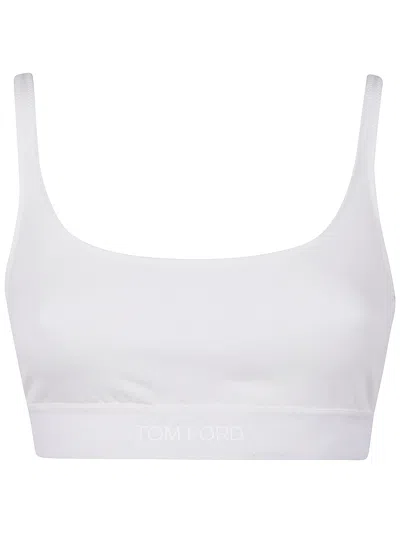 Tom Ford Logo Underband Bralette Bra In White
