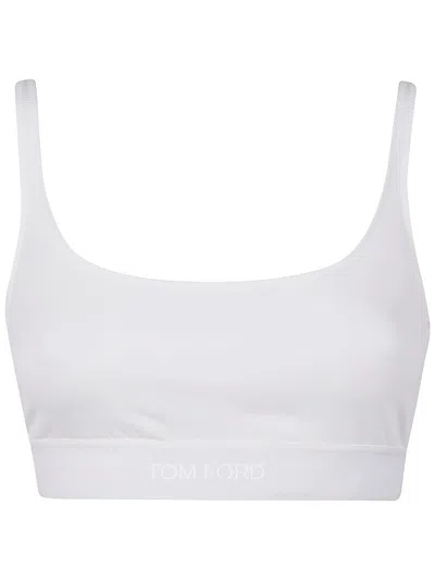 Tom Ford Logo Underband Bralette Bra In White
