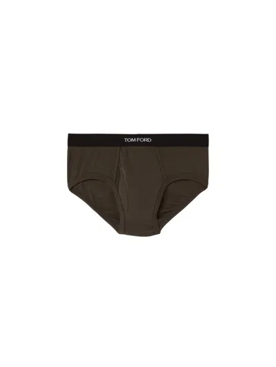 Tom Ford Underwear Brief Cotton Stetch Jersey In Brown