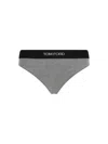 Tom Ford Logo-waistband Briefs In Grey