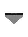 Tom Ford Logo-waistband Briefs In Grey Melange