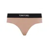 Tom Ford Dusty Rose Modal Slip With Logo In Brown