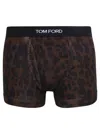 Tom Ford Cheetah-print Stretch-cotton Boxer Briefs In Brown