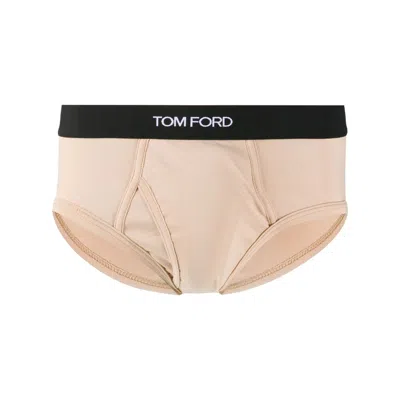 Tom Ford Underwear Classic Logo Waistband Briefs In Neutral