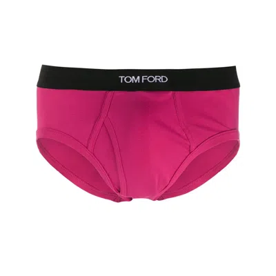 Tom Ford Underwear Logo Cotton Briefs In Pink