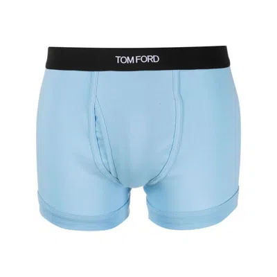 Tom Ford Underwear Logo Waistband Boxers In Blue