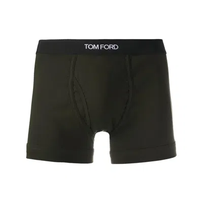 Tom Ford Underwear Logo Waistband Boxers In Green