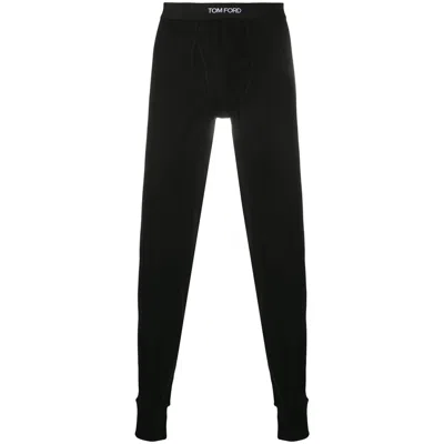 Tom Ford Underwear Logo Waistband Long Johns In Black
