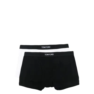 Tom Ford Underwear Logo-tape Detail Boxers In Black