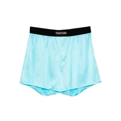 Tom Ford Underwear Logo-waistband Boxers In Blue