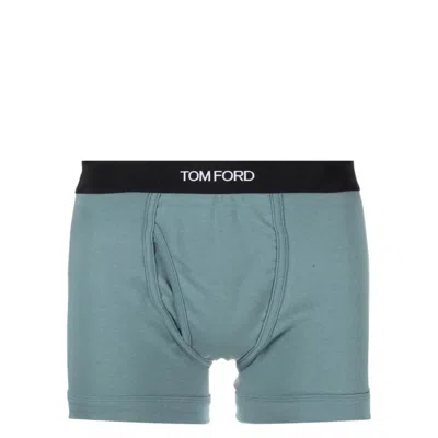 Tom Ford Underwear Logo-waistband Detail Boxers In Blue