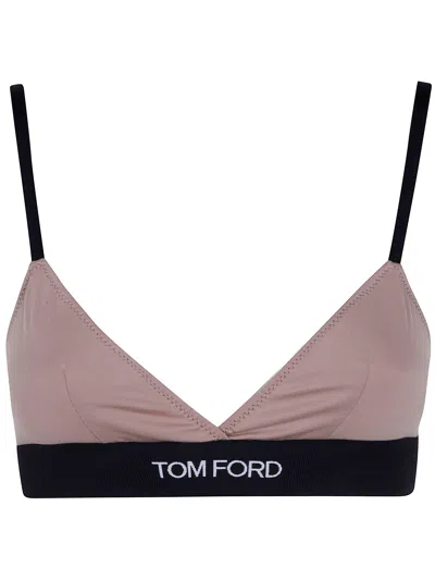 Tom Ford Underwear Modal Bra Top In Brown