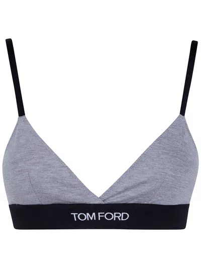 Tom Ford Underwear Modal Bra Top In Animal Print