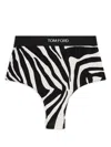 Tom Ford Zebra Print High-rise Briefs In Beige