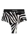 Tom Ford Zebra Print High-rise Briefs In Xecbl Ecru Black