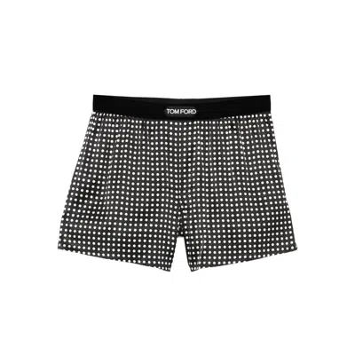 Tom Ford Underwear Polka-dot Boxer Briefs In Black