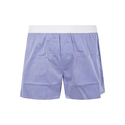 Tom Ford Underwear Striped-pattern Cotton Boxer Shorts In Purple