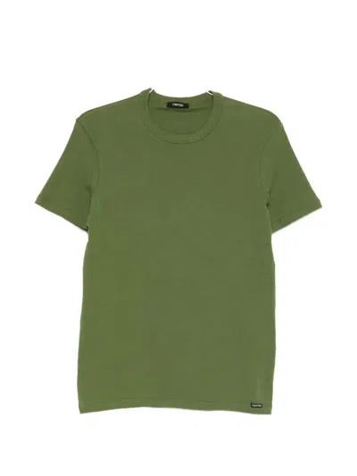 Tom Ford Underwear T-shirt Crewneck Cotton Stretch Jersey In Green